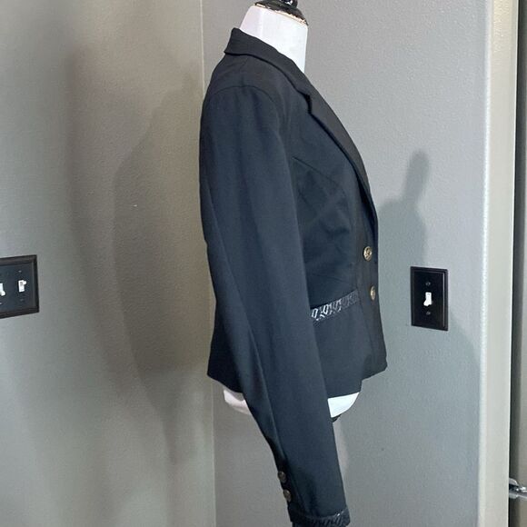 Just Cavalli Wool Black Two Button Women's Blazer US 8 medium IT 44 - Picture 11 of 15